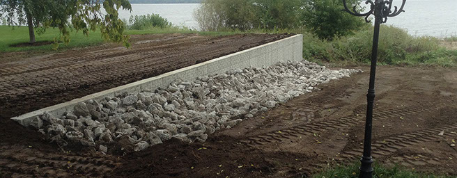 Retainer wall, Mossville, IL